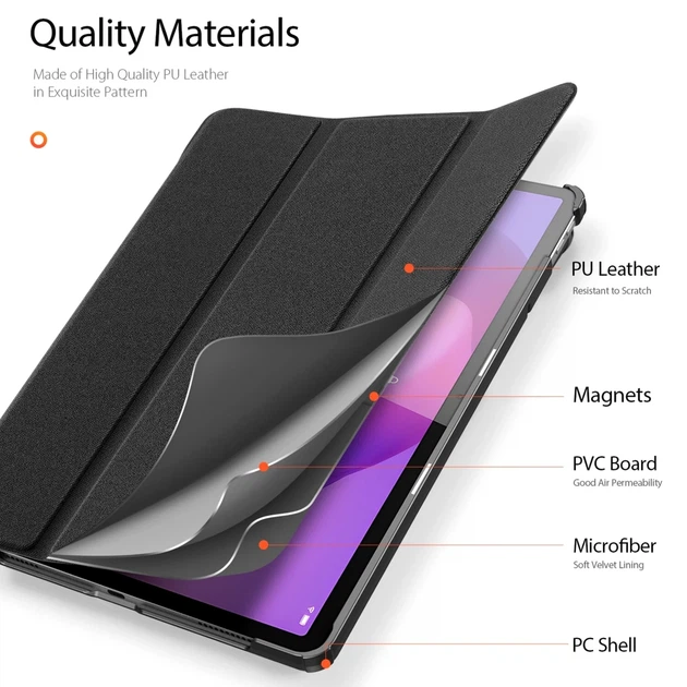 Чехол Dux Ducis Domo для Lenovo Tab K11 Plus 11.5 дюйма защитный чехол-книжка из PU и PC с функцией подставки черный - изображение 8