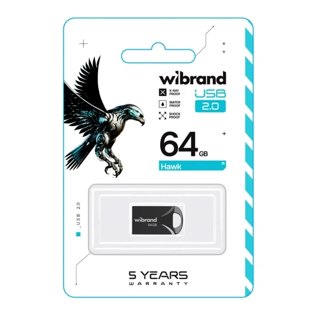 USB флешка Wibrand 64Гб Hawk для хранения данных компактный накопитель с защитой от ударов и воды - Фото 2 USB флешка Wibrand 64Гб Hawk для хранения данных компактный накопитель с защитой от ударов и воды - изображение 2