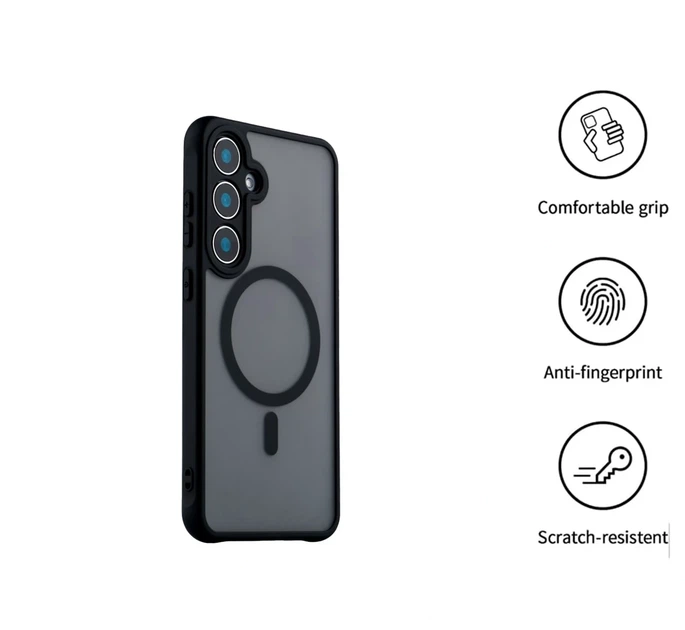 Чехол противоударный TPU+PC с MagSafe для Samsung Galaxy S26 5G защита камеры черный - изображение 5