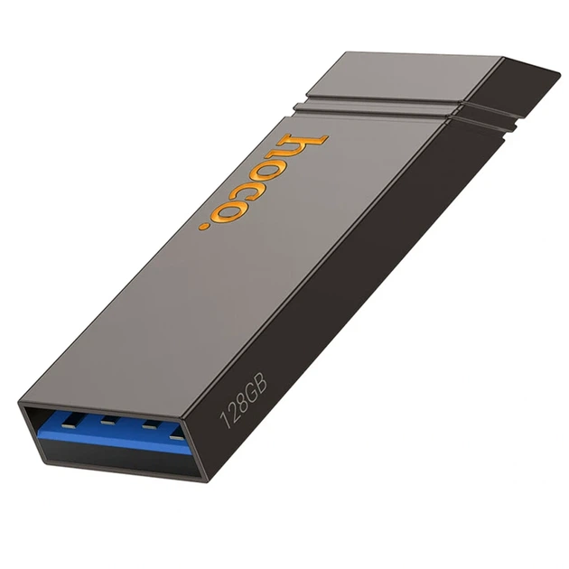 Флеш-накопитель USB 3.2 128GB влагозащищенный ударопрочный металлический Hoco UD13 Clever серый - Фото 1 Флеш-накопитель USB 3.2 128GB влагозащищенный ударопрочный металлический Hoco UD13 Clever серый - изображение 1