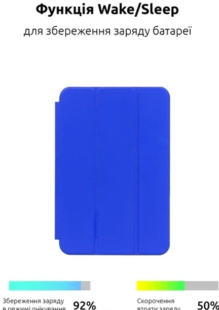 Чехол Smart Case для iPad mini 2024 и 6 2021 защитный аксессуар с экокожи с функцией подставки цвет синий - Фото 7 Чехол Smart Case для iPad mini 2024 и 6 2021 защитный аксессуар с экокожи с функцией подставки цвет синий - изображение 7