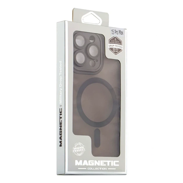 Чохол TPU PC Magnetic Matte для iPhone 14 Pro з MagSafe захист камери чорний - Фото 2 Чохол TPU PC Magnetic Matte для iPhone 14 Pro з MagSafe захист камери чорний - зображення 2