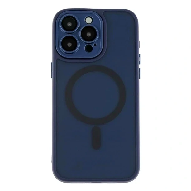 Чехол TPU+PC Magnetic Matte для iPhone 12 Pro с MagSafe защита камеры темно-синий - Фото 3 Чехол TPU+PC Magnetic Matte для iPhone 12 Pro с MagSafe защита камеры темно-синий - изображение 3