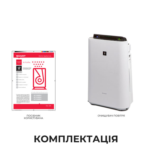Воздухоочиститель с функцией увлажнения Sharp KC-D40EUW - изображение 12