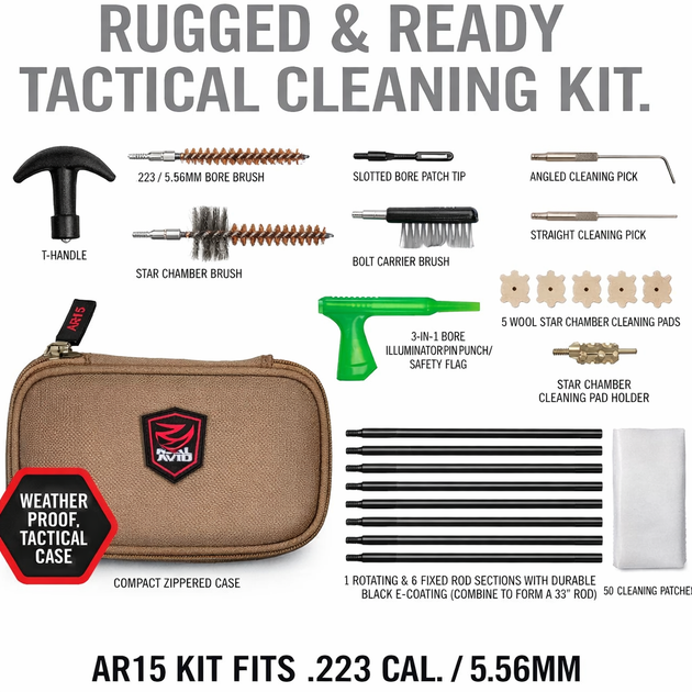 Набор для чистки оружие карабина Real Avid AR-15 (.223/5,56 мм) Gun Cleaning Kit - изображение 4