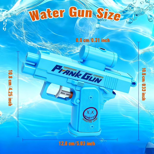 Водяной пистолет Prank Gun Двусторонний бластер для розыгрышей Голубой (возраст 5-12 лет) - изображение 3