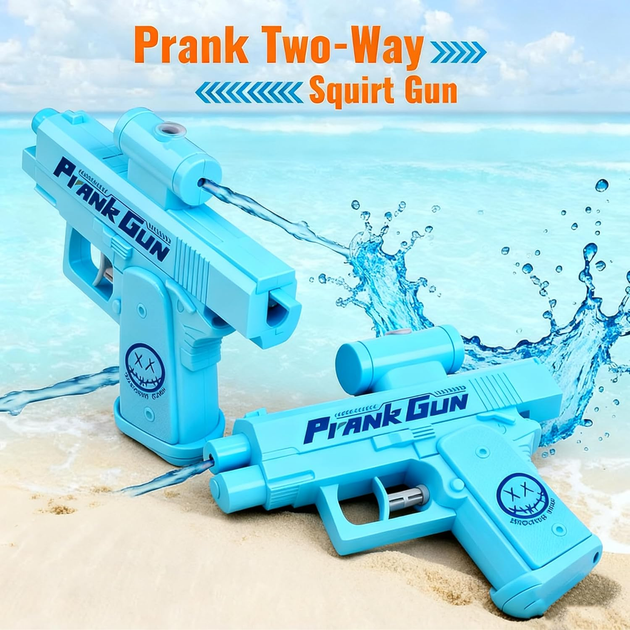 Водяной пистолет Prank Gun Двусторонний бластер для розыгрышей Голубой (возраст 5-12 лет) - изображение 5
