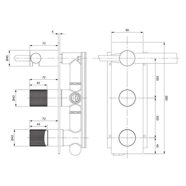 Змішувач для ванни і душу Omnires Contour прихованого монтажу, chrome (CT8035/1CR) (00139319) - зображення 2