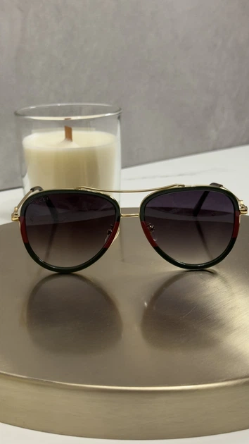 Солнцезащитные очки Gucci GG0062S 003 Aviator Gold Black/Grey - изображение 2