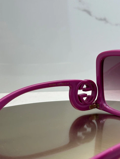 Сонцезахисні окуляри Gucci GG1326S 004 Fuchsia Pink/Grey - зображення 4
