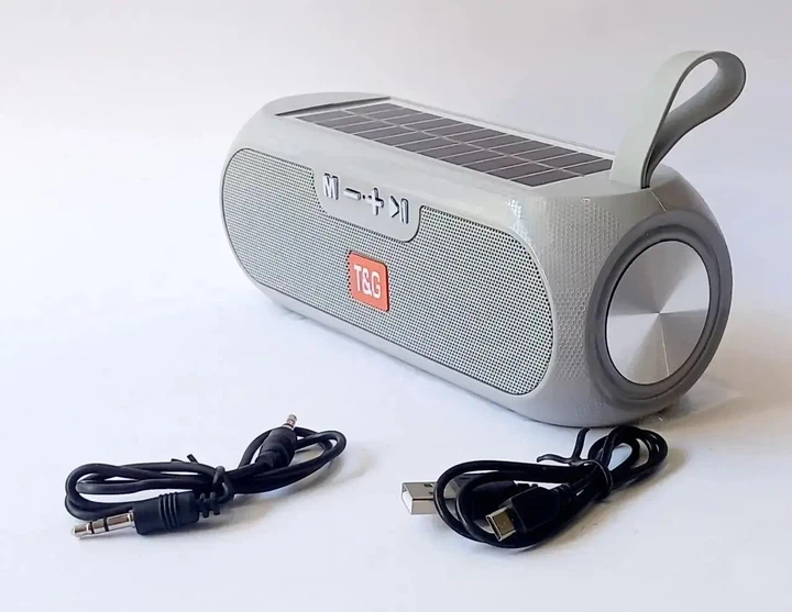 Портативна колонка TG-182 Bluetooth 5 Вт х 2 FM-радіо, солнечна панель, USB, TF, AUX, Hands Free, для Android та iOS, сіра - Фото 3 Портативна колонка TG-182 Bluetooth 5 Вт х 2 FM-радіо, солнечна панель, USB, TF, AUX, Hands Free, для Android та iOS, сіра - зображення 3