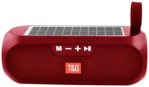 Портативна колонка TG-182 Bluetooth 5 Вт х 2 FM-радіо, сонячна панель, USB, TF, AUX, Hands Free, для Android та iOS, червона - Фото 2 Портативна колонка TG-182 Bluetooth 5 Вт х 2 FM-радіо, сонячна панель, USB, TF, AUX, Hands Free, для Android та iOS, червона - изображение 2