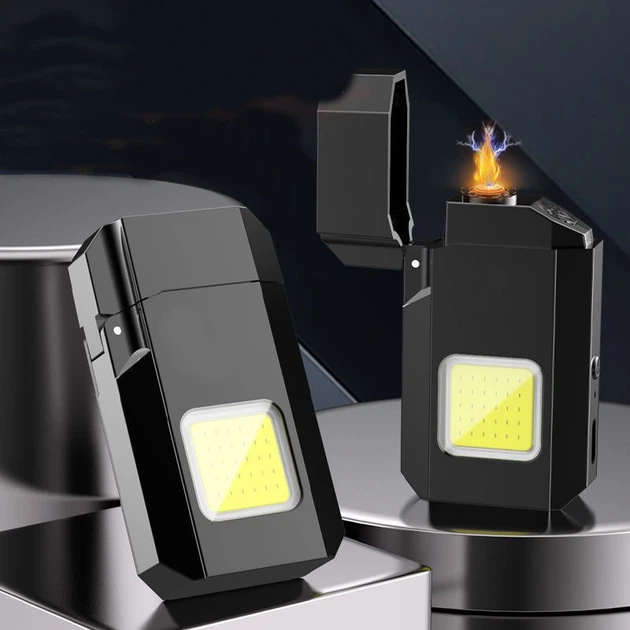 Електроімпульсна спіральна USB-запальничка LOVERS LV-6002 з ліхтариком, електрична без газу, вітростійка, аккумуляторна, компактна, для сигарет, свічок, подорожей та щоденного використання - изображение 2