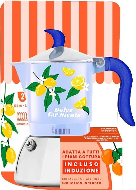 Кавоварка гейзерна Bialetti Fruit Vibes Fiammetta Induction блакитна 110 мл (8006363100700) - зображення 2
