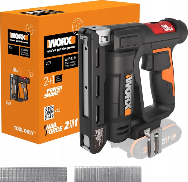 Akumulatorowa sztyfciarka-zszywacz Worx WX843.9 bez akumulatora i ładowarki (6943475857332) - obraz 2