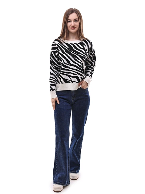 Светр жіночий OneSize Чорно-білий COLLECTION (699581-OneSize) - Фото 1 Светр жіночий OneSize Чорно-білий COLLECTION (699581-OneSize) - зображення 1