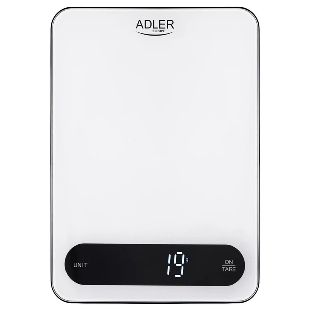 Весы кухонные электронные Adler AD 3177 white black 10 кг | заряжаются через USB-C - изображение 2