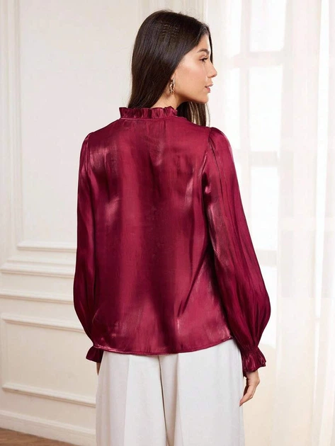 Блузка Shein sz25072104700247843 S красная (100007828) - Фото 2 Блузка Shein sz25072104700247843 S красная (100007828) - изображение 2