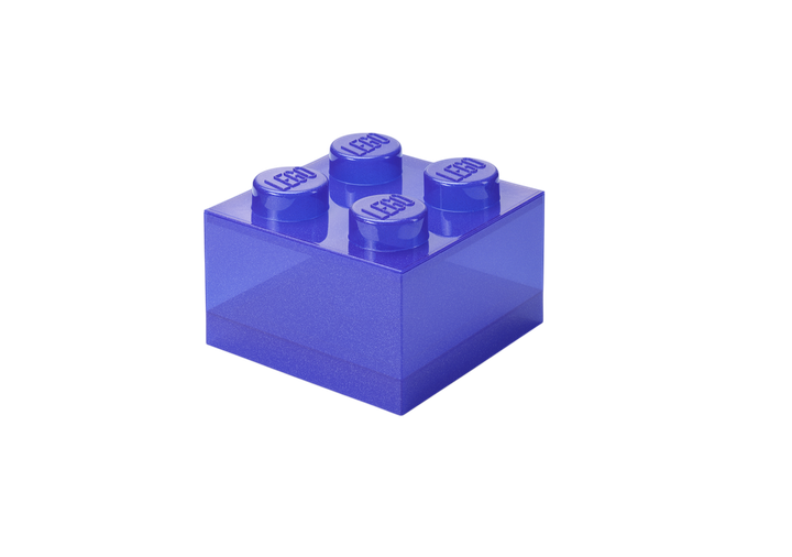 Pojemnik LEGO Klocek 4 Transparentny fioletowy z brokatem (40090800) (5711938249397) - obraz 2