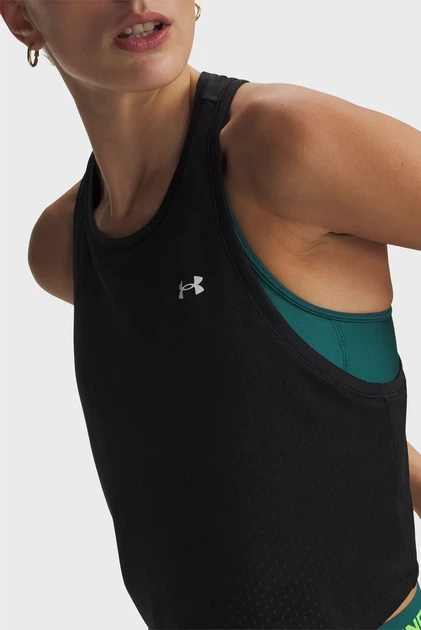 Майка жіноча чорна Tech Sport Mesh Crop Tank Under Armour SM 6011229-001 - зображення 3