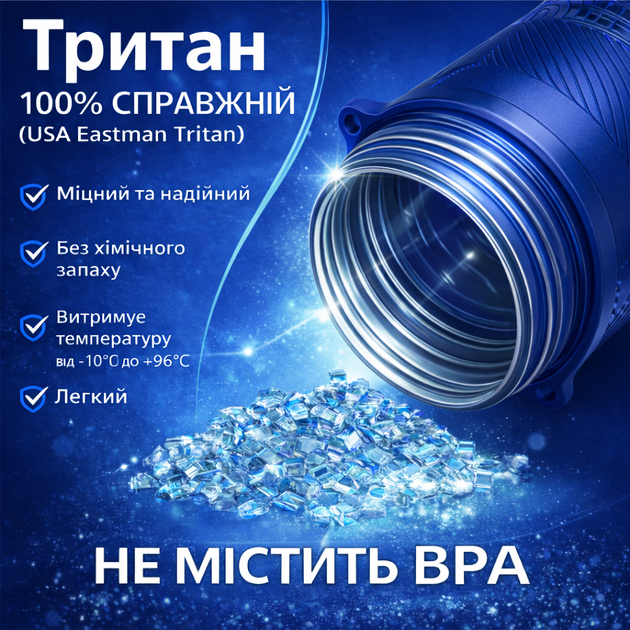 Кружка для кофе и чая с собой 550 мл KANGZYUAN, стакан для воды из тритана с крышкой, синяя - изображение 5