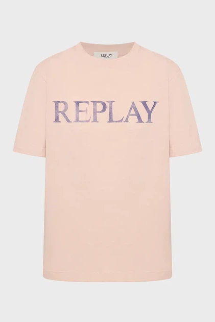 Жіноча пудрова футболка Replay XS W3379B.000.20994 - изображение 4