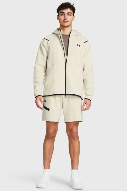 Чоловіче бежеве худі UA Unstoppable Flc FZ Under Armour L 1379806-273 - изображение 2