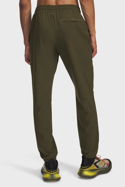 Чоловічі темно-зелені спортивні штани UA Vibe Woven Jogger Under Armour M 1386557-308 - Фото 3 Чоловічі темно-зелені спортивні штани UA Vibe Woven Jogger Under Armour M 1386557-308 - изображение 3