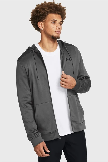 Чоловіче темно-сіре худі UA Armour Fleece FZ Hoodie Under Armour XL 1373357-025 - Фото 1 Чоловіче темно-сіре худі UA Armour Fleece FZ Hoodie Under Armour XL 1373357-025 - изображение 1