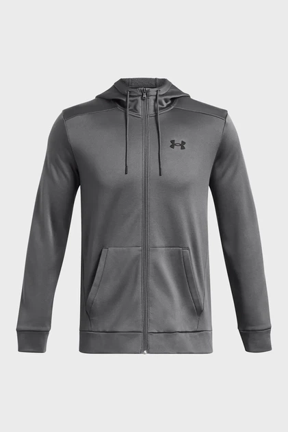 Чоловіче темно-сіре худі UA Armour Fleece FZ Hoodie Under Armour XL 1373357-025 - Фото 4 Чоловіче темно-сіре худі UA Armour Fleece FZ Hoodie Under Armour XL 1373357-025 - изображение 4