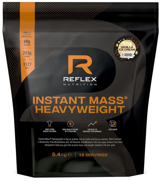 Gejner Reflex Nutrition Instant Mass Heavyweight w proszku o smaku lodów waniliowych 5400 g (5033579001401) - Zdjęcie 1 Gejner Reflex Nutrition Instant Mass Heavyweight w proszku o smaku lodów waniliowych 5400 g (5033579001401) - obraz 1