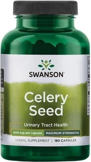 Ekstrakt z nasion selera Swanson 500 mg 180 kapsułek (87614114903) - Zdjęcie 1 Ekstrakt z nasion selera Swanson 500 mg 180 kapsułek (87614114903) - obraz 1
