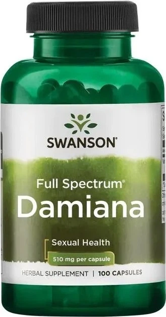 Damiana Swanson 510 mg 100 kapsułek (87614015323) - Zdjęcie 1 Damiana Swanson 510 mg 100 kapsułek (87614015323) - obraz 1