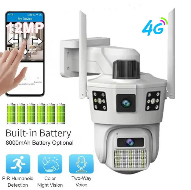 Камера відеоспостереження 4G на 2 об’єктиви 360° Full HD 1080p підтримка додатку SD карта - Фото 2 Камера відеоспостереження 4G на 2 об’єктиви 360° Full HD 1080p підтримка додатку SD карта - зображення 2