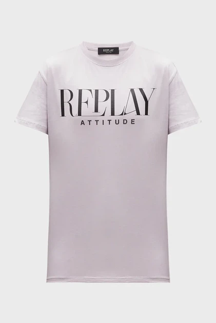 Жіноча бузкова футболка Replay XS W3566R.000.20994 - изображение 4
