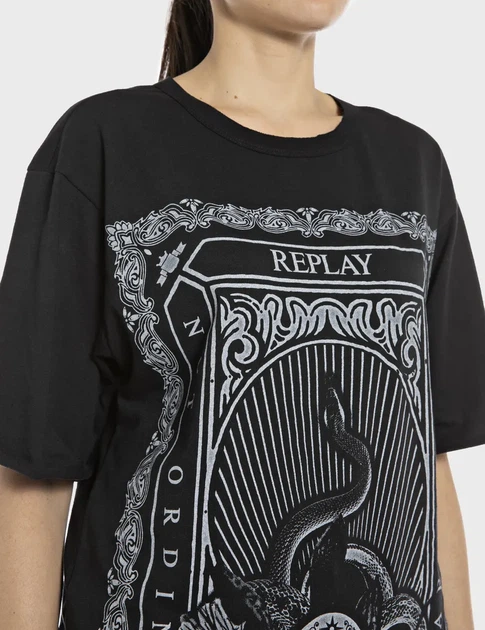 Жіноча чорна сукня Replay XS W9082 .000.20994 - Фото 4 Жіноча чорна сукня Replay XS W9082 .000.20994 - изображение 4