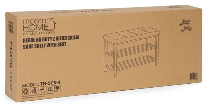 Szafka na buty ModernHome z siedziskiem 80 cm 2 półki (5905817011780) - obraz 4