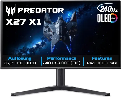 Монітор Acer Predator 26.5" 4K UHD QD-OLED 240 Гц - Фото 1 Монітор Acer Predator 26.5" 4K UHD QD-OLED 240 Гц - изображение 1