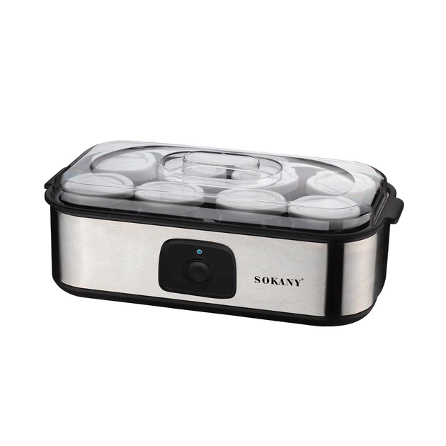 Йогуртница Sokany SK-08109 серебро 20 Вт на 8 стеклянных баночек 1.26 л (107-80-SK-08109) - Фото 1 Йогуртница Sokany SK-08109 серебро 20 Вт на 8 стеклянных баночек 1.26 л (107-80-SK-08109) - изображение 1