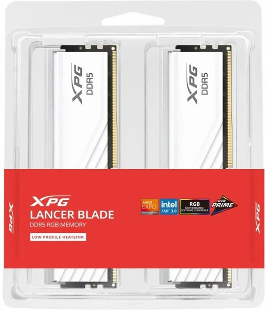 Пам'ять для настільних комп'ютерів Adata 32 GB (2x16GB) DDR5 6000 MHz XPG Lancer Blade RGB White (5U6000C3616G-DTLABRWH) - зображення 2