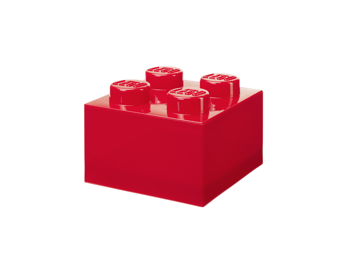 Pojemnik LEGO Klocek 4 Transparentny czerwony z brokatem (40090804) (5711938249946) - obraz 2