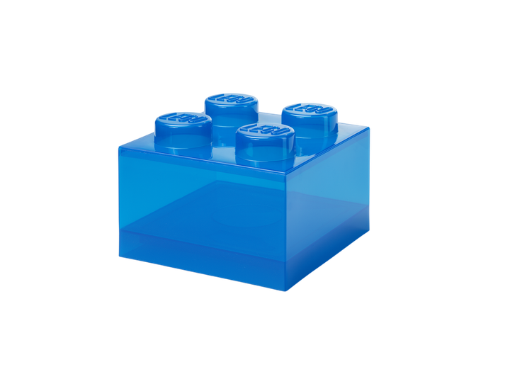 Pojemnik LEGO Klocek 4 Transparentny niebieski z brokatem (40090805) (5711938249953) - obraz 2