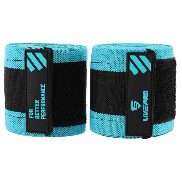 Бінти на лікті для жиму LivePro Elbow Wraps 8725 комплектація 2шт Black-Blue - Фото 8 Бінти на лікті для жиму LivePro Elbow Wraps 8725 комплектація 2шт Black-Blue - зображення 8