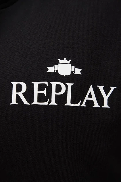 Чоловіче чорне худі Replay S M6528A.000.M23836 - Фото 3 Чоловіче чорне худі Replay S M6528A.000.M23836 - зображення 3