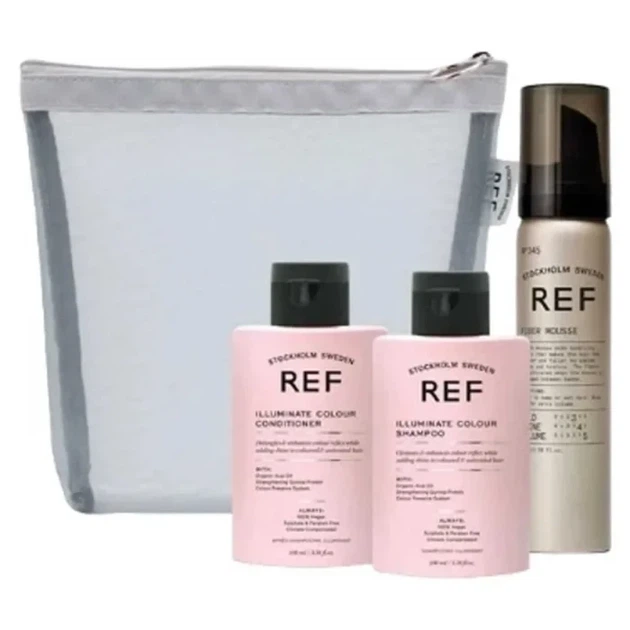 Тревел набор для блеска окрашенных волос REF Beauty Bag Illuminate Colour - Фото 1 Тревел набор для блеска окрашенных волос REF Beauty Bag Illuminate Colour - изображение 1