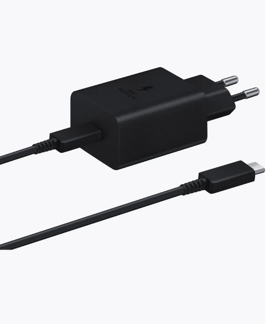 Сітчастий зарядний пристрій Samsung 45 W USB-C Black + Кабель USB-C 1.8 м - зображення 2