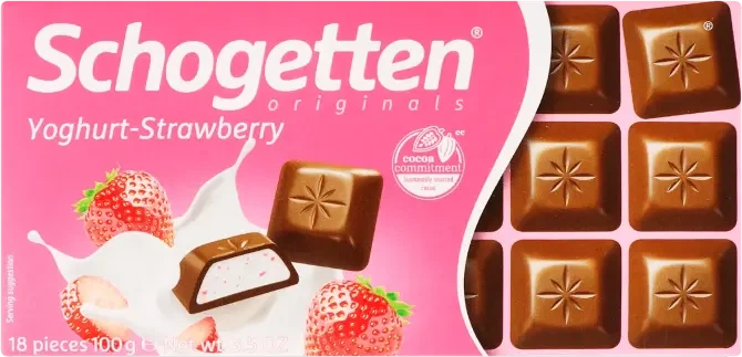 Шоколад молочний Schogetten Yoghurt-Strawberry, 100 г. - Фото 1 Шоколад молочний Schogetten Yoghurt-Strawberry, 100 г. - изображение 1