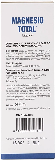 Дієтична добавка Ana Mari­a Lajusticia Lajusticia Magnesio Total Lemon 200 мл (8436000680126) - зображення 4