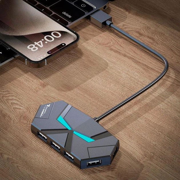 Високошвидкісний USB-концентратор Білий 7 портів 0.6м (02042026072) - зображення 2
