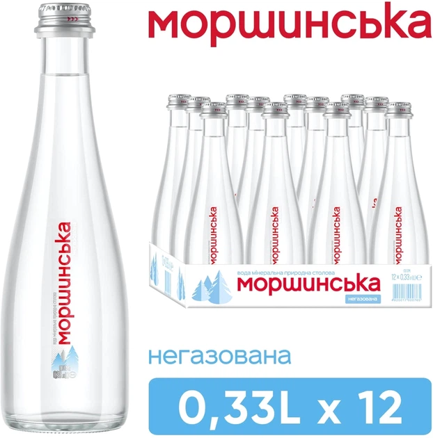 Упаковка минеральной природной столовой негазированной воды Моршинська Premium 0.33 л х 12 бутылок (4820017000581_234929) - Фото 1 Упаковка минеральной природной столовой негазированной воды Моршинська Premium 0.33 л х 12 бутылок (4820017000581_234929) - изображение 1